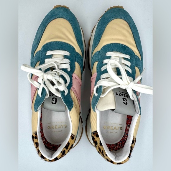GREATS NWT Sz 8.5 Stylish Blue and Pink Women's Greenpoint Running Sneakers - Picture 4 of 8
